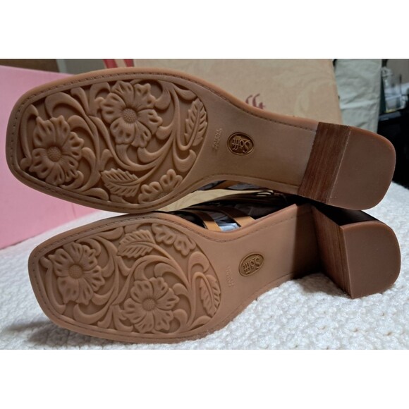 Sofft Womens Size 11 Stratford Tan Leather Caged Zip Heeled Shoes Sandals NEW - Picture 8 of 13